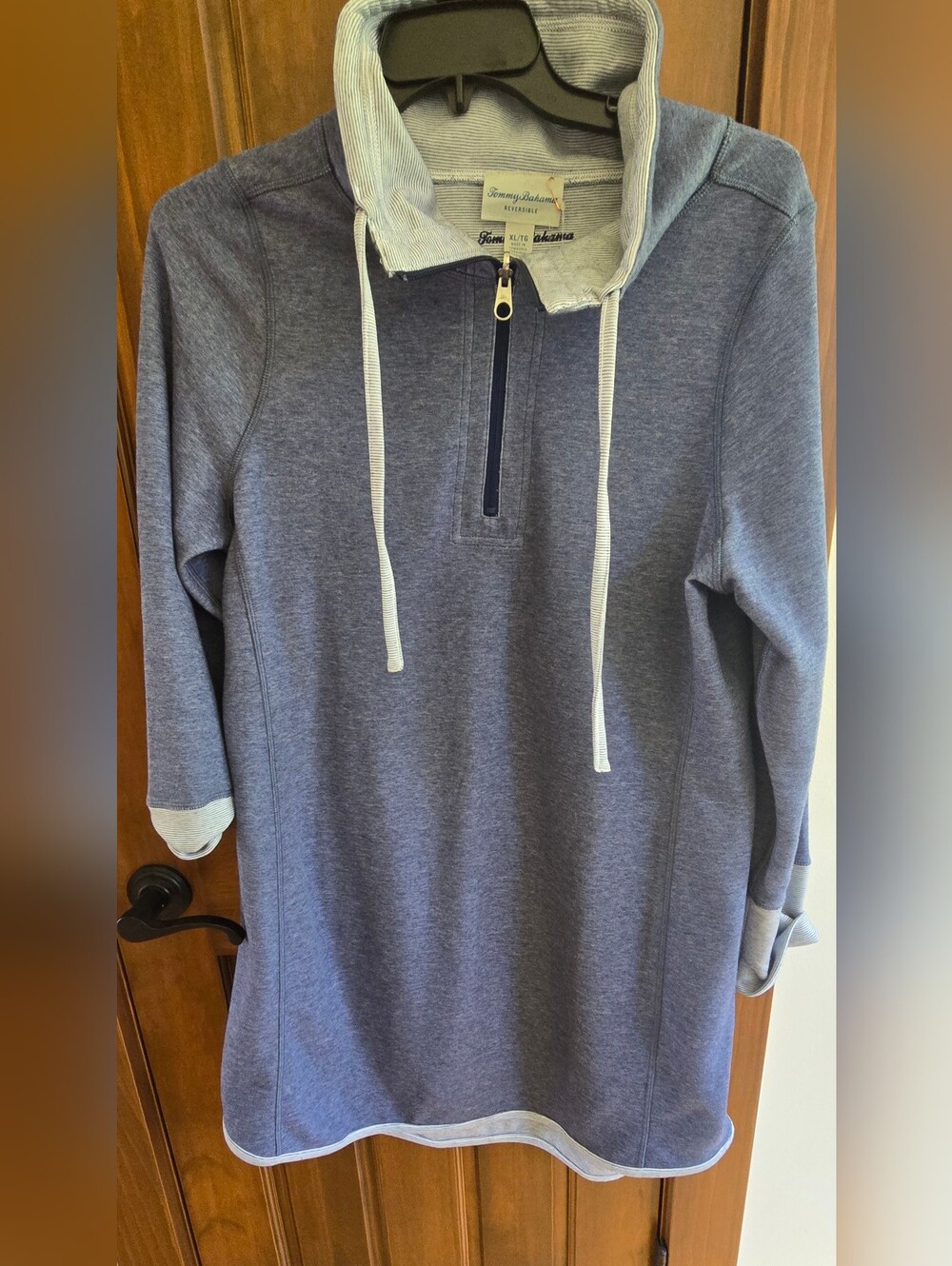 Tommy Bahama Blue Half-Zip Pulliver Cover Up